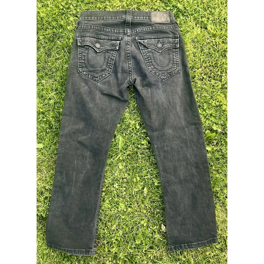 True Religion Denim Ricky Flap Straight Leg Jeans‎ Black USA Made Men's 31 X 26